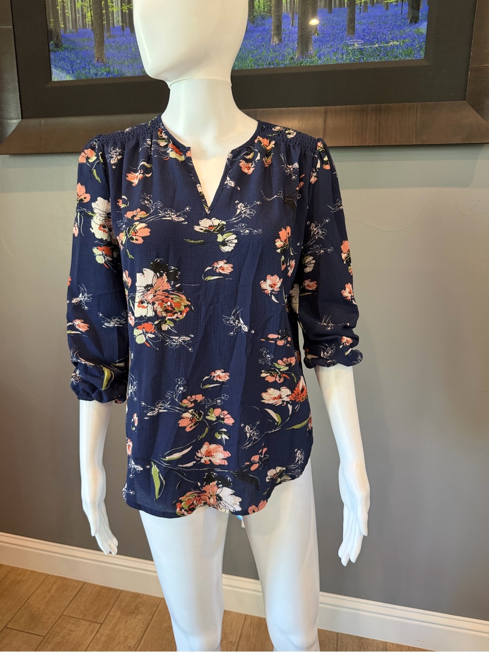 Fun 2 Fun Blue Floral Blouse - XS
